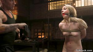 Blonde slave is rough anal fucked