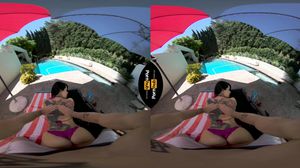 VR 180 - ROMI RAIN'S GETTING FUCKED POOLSIDE
