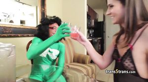 Sheshaft deepthroated giant cock