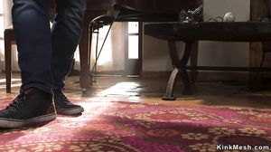 Husband bangs wife in bdsm roleplay