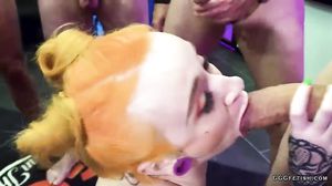 English Azura Alii swallows and receive huge dick