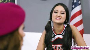 Lesbians tension becomes sensual one