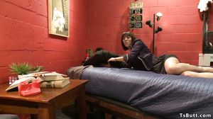 Shemale anal fucks pervert roommate