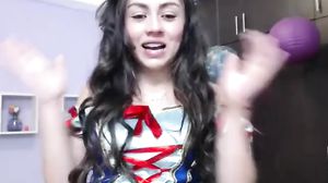 Cosplay Show Snow White Strips and Stimulates her Pussy