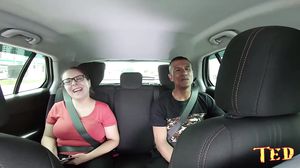 Chubby latina anal in a van