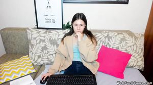 Brunette amateur teen on her webcam