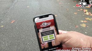 German Ugly bbw housewife public pick up on Street POV