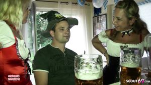 Two German MILFs seduce Young Boy to Fuck at Oktoberfes