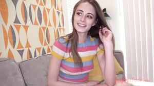 Skinny Brunette Teen Kyler Gets Creampied