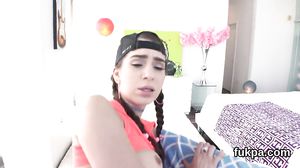 Beautiful hottie pops out huge ass and gets anal hole b