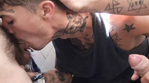 Straight handsome latino enjoy threesome