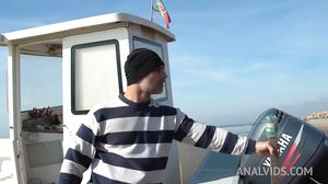 Double penetration on the boat with Rebecca Volpetti