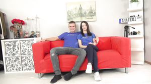 A horny guy wants to show off a new girlfriend