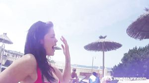 Girlfriend sucks fucks and swallows