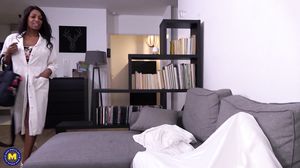 Mrs.Guyana - Hot Black MILF getting ready for a hard white cock