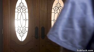 Husband anal fucks bound hot wife