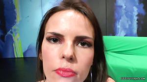 Extreme bukkakes and anal on brunette slut