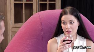 Flawless doll gets her tight honey pot full of warm pee