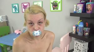 Blonde in baby clothes gets rammed
