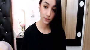 Sweet Brunette Spinner Spreads And Caresses