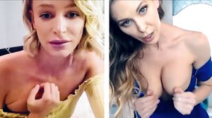 Stepdaughter rubs for stepmom on webcam