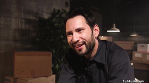 Warehouse worker fuck tied blonde slut