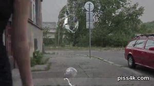 Elegant lezzie kittens get sprayed with piss and splash