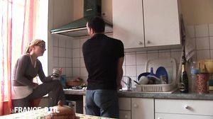 La France A Poil - Hot Brunette Bitch In Lingerie Eats