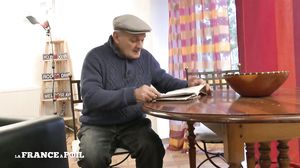 Naughty blonde maid hard banged in threeway with Papy V