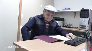 Naughty brunette Celine seeking for a job but gets doub