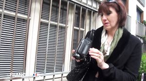 Older French whore films herself fucking younger man -