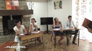 La France A Poil - Sublime Brunette Student In Blue Dre