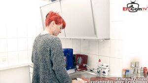 german redhead housewife mom fuck in kitchen