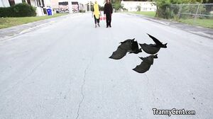 Milf enjoy threesome for halloween