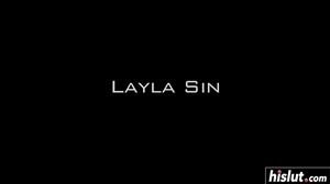 Layla Sin masturbated her shaved pussy