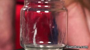 Kinky peach gets cumshot on her face sucking all the lo