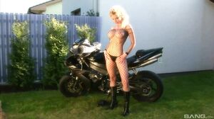 Gorgeous Blonde Caylian Curtis Masturbates On Her Motor