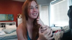 Petite redhead teen footfetish and dildo deep sucking