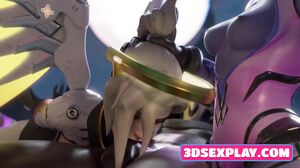 Cartoon Hot Mercy is Used as a Sex Slave