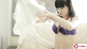 Two Men Fuck Asian College Girl before she Plays with T