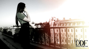 Mira Sunset hardcore - stocking redhead pale nylon glasses