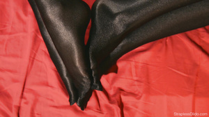 Maria Pie And Rossy Bush - Sex In Silky Black Pantyhose