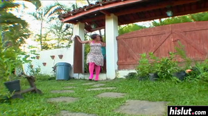 Outdoors black cock sucking with horny girls