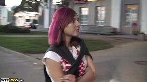 Heated one night stand sex with a pink-haired babe