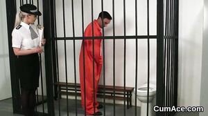 Flirty stunner gets sperm load on her face gulping all