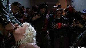 Ebony and blonde public fucked