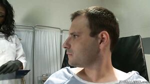Black TS doctor anal fucks patient