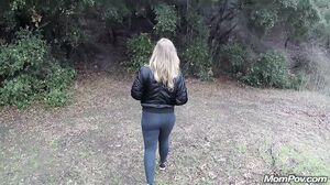 Blonde milf Harper outdoors fun