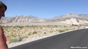 Big tits mom Melyssa outdoor