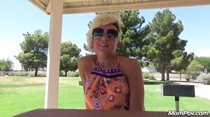 Wild crazy milf Gwen outdoor